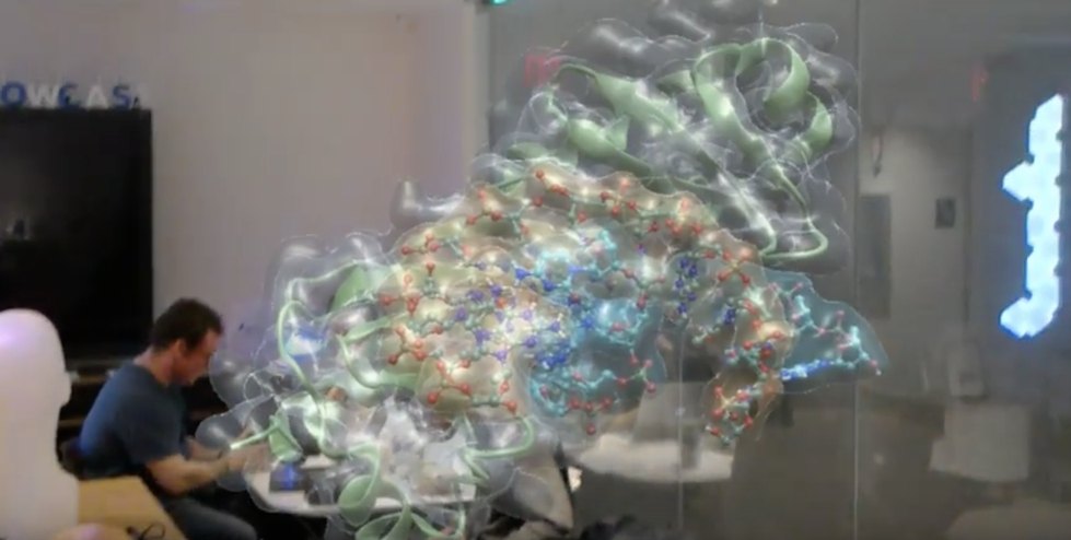 A Computer Generated 3D Molecule in Grand Valley's Technology Showcase